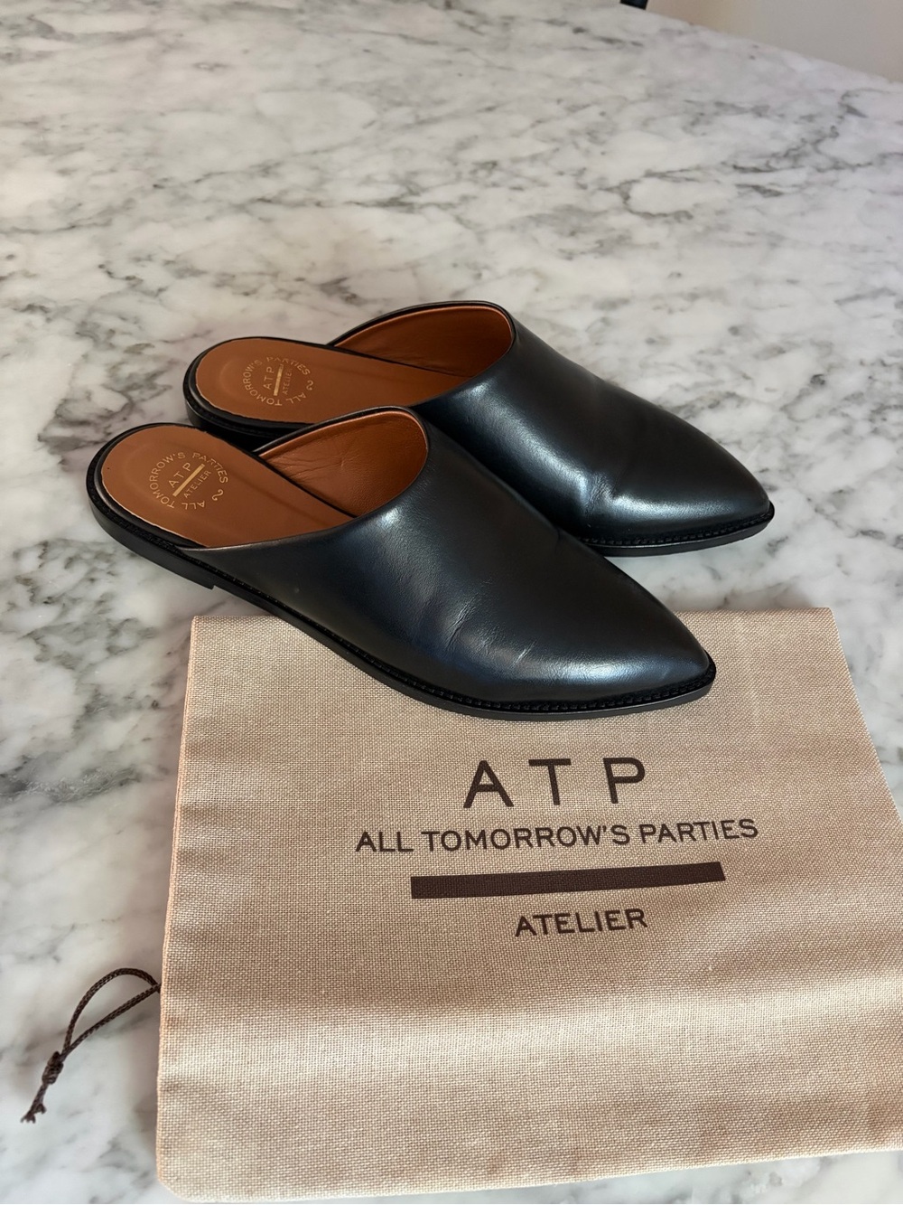 ATP Atelier Anzi Leather mules . New . 37. So classic and gorgeous